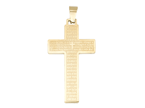 ACERO DORADO CRUZ PADRE NUESTRO 40*22MM