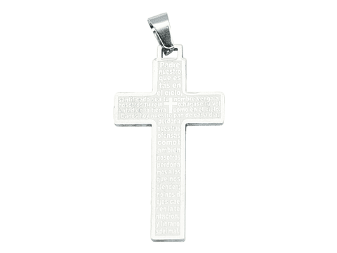 ACERO PLATEADO CRUZ PADRE NUESTRO 40*22MM