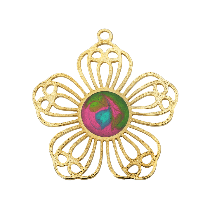 SAMAK DORADA  PECTORAL FLOR DALLANA 80MM 6