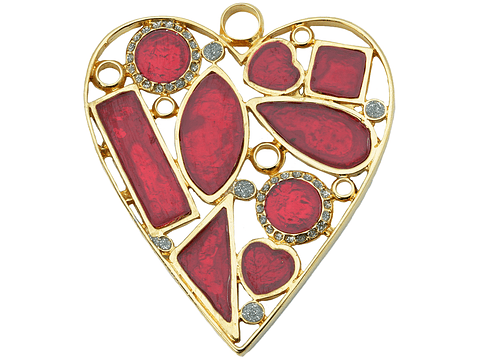 SAMAK DORADA PECTORAL CORAZON DINER  80*80MM