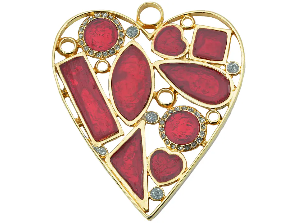 SAMAK DORADA PECTORAL CORAZON DINER  80*80MM 1