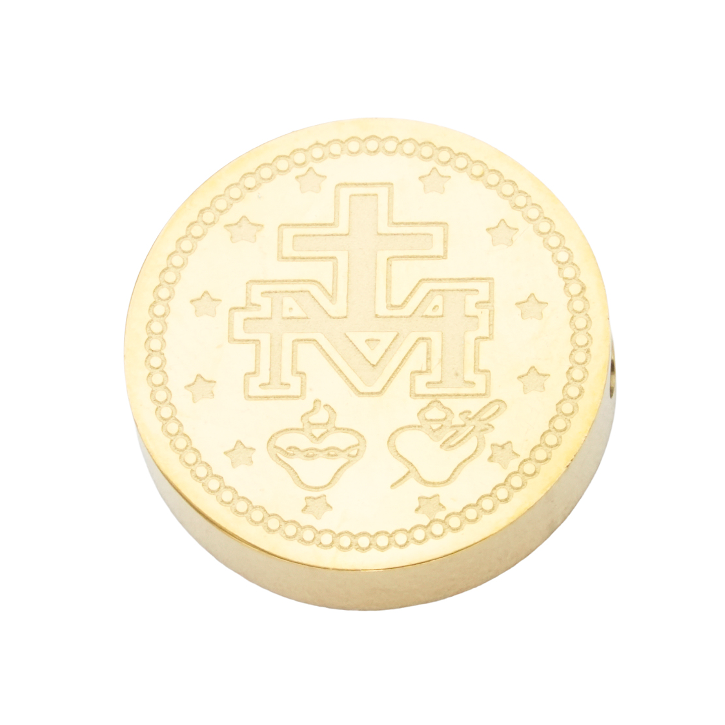 ACERO DORADO CENTRO VIRGEN GUADALUPE 15MM 2