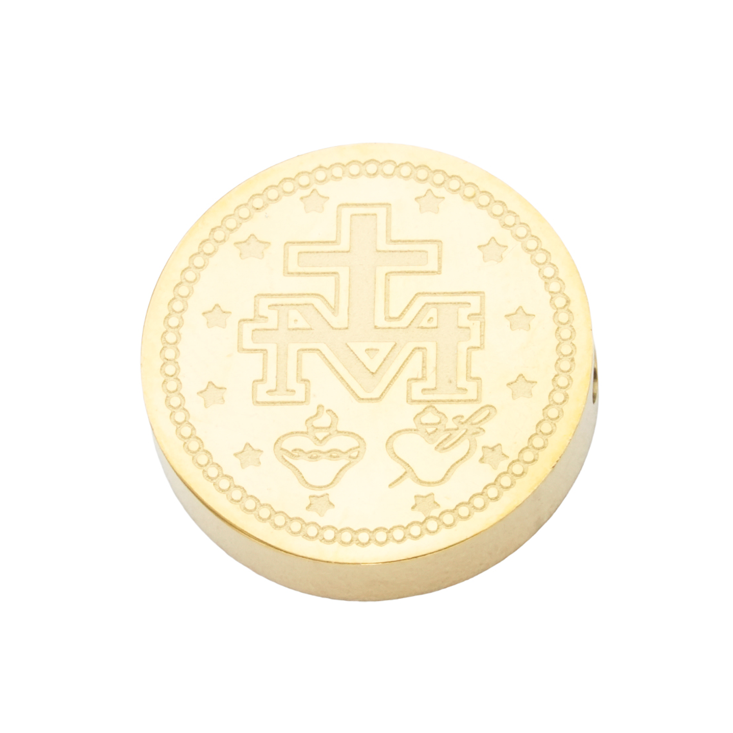 ACERO DORADO CENTRO VIRGEN MILAGROSA 12MM 2