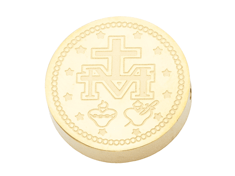 ACERO DORADO CENTRO VIRGEN MILAGROSA 12MM