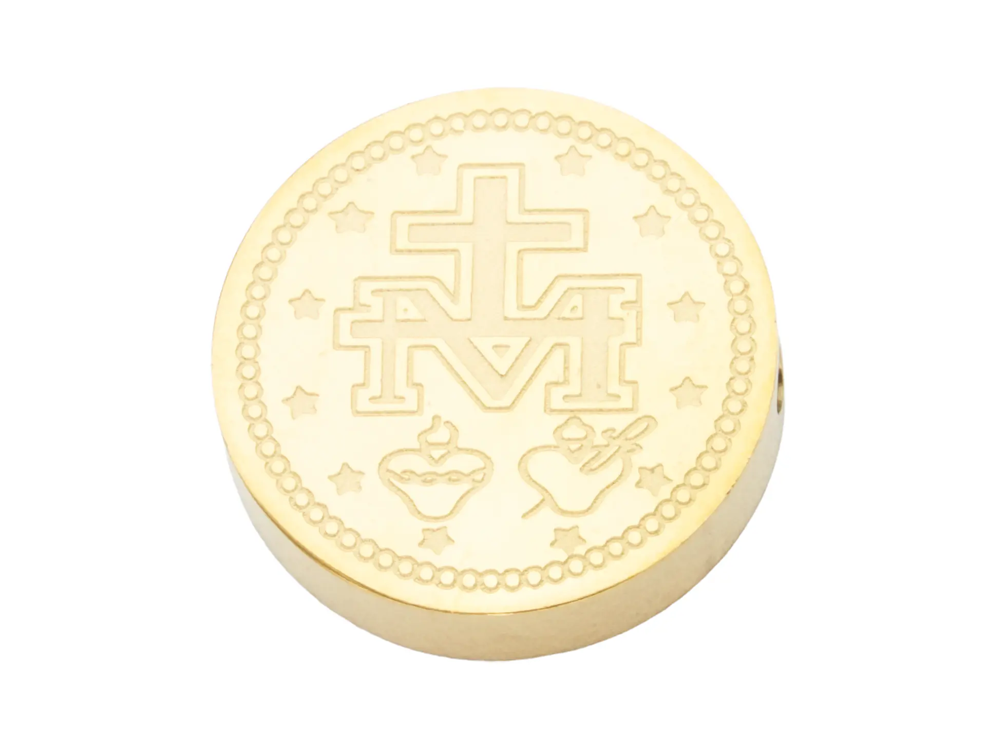 ACERO DORADO CENTRO VIRGEN MILAGROSA 10MM 2