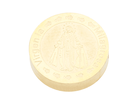 ACERO DORADO CENTRO VIRGEN MILAGROSA 10MM