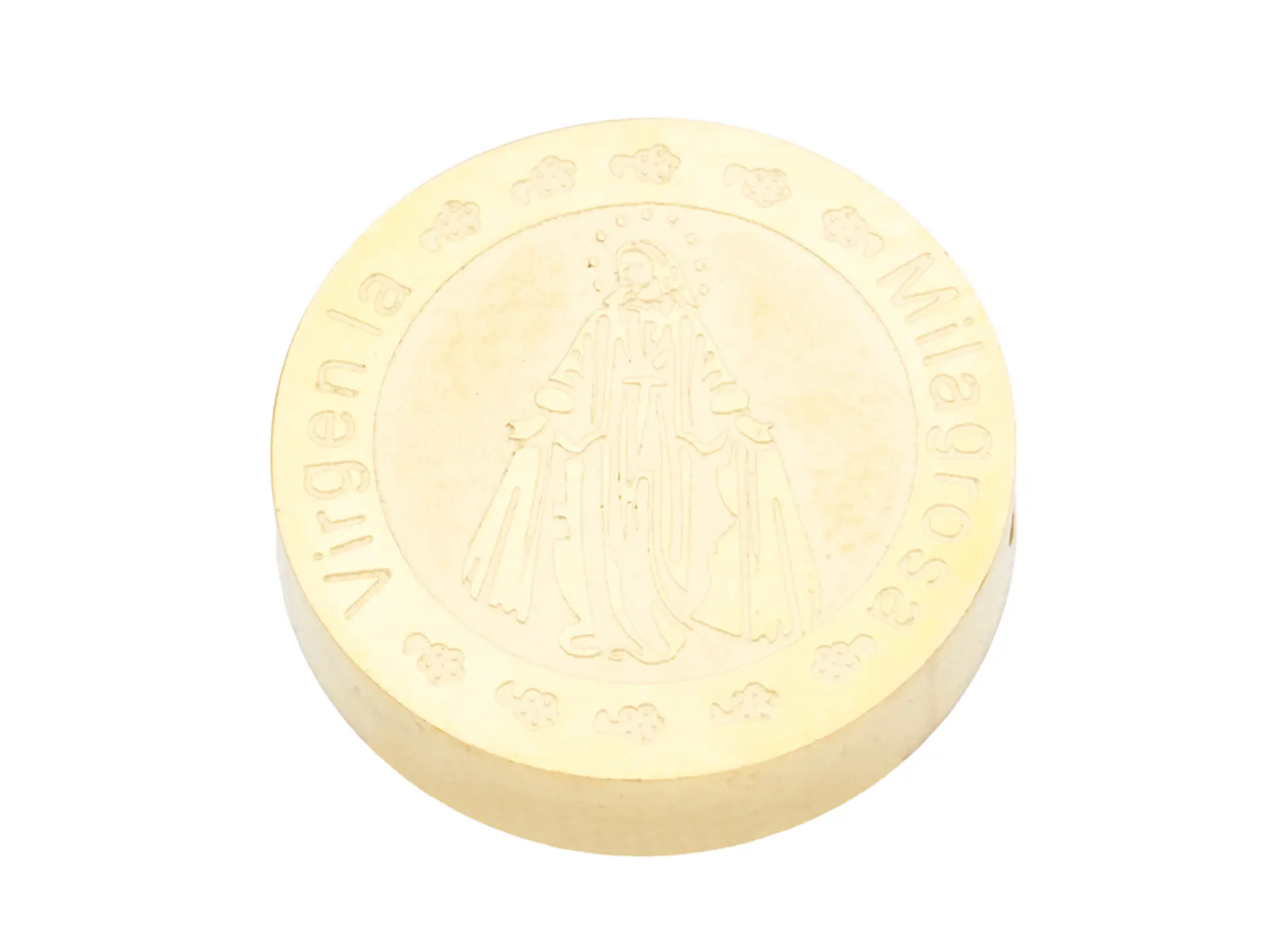 ACERO DORADO CENTRO VIRGEN MILAGROSA 10MM 1