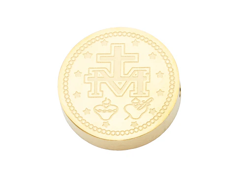 ACERO DORADO CENTRO VIRGEN MILAGROSA 8MM