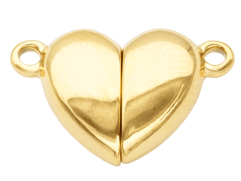 ACERO DORADO BROCHE CORAZON PAREJA IMAN 12MM