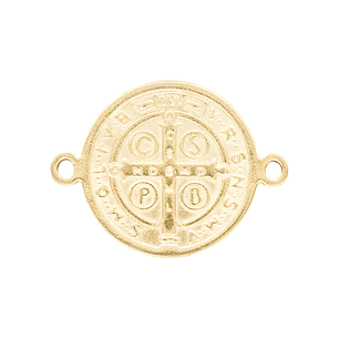 ACERO DORADO CENTRO SEPARADOR MEDALLA SAN BENITO 8MM