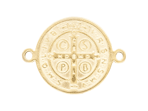 ACERO DORADO CENTRO SEPARADOR MEDALLA SAN BENITO 8MM