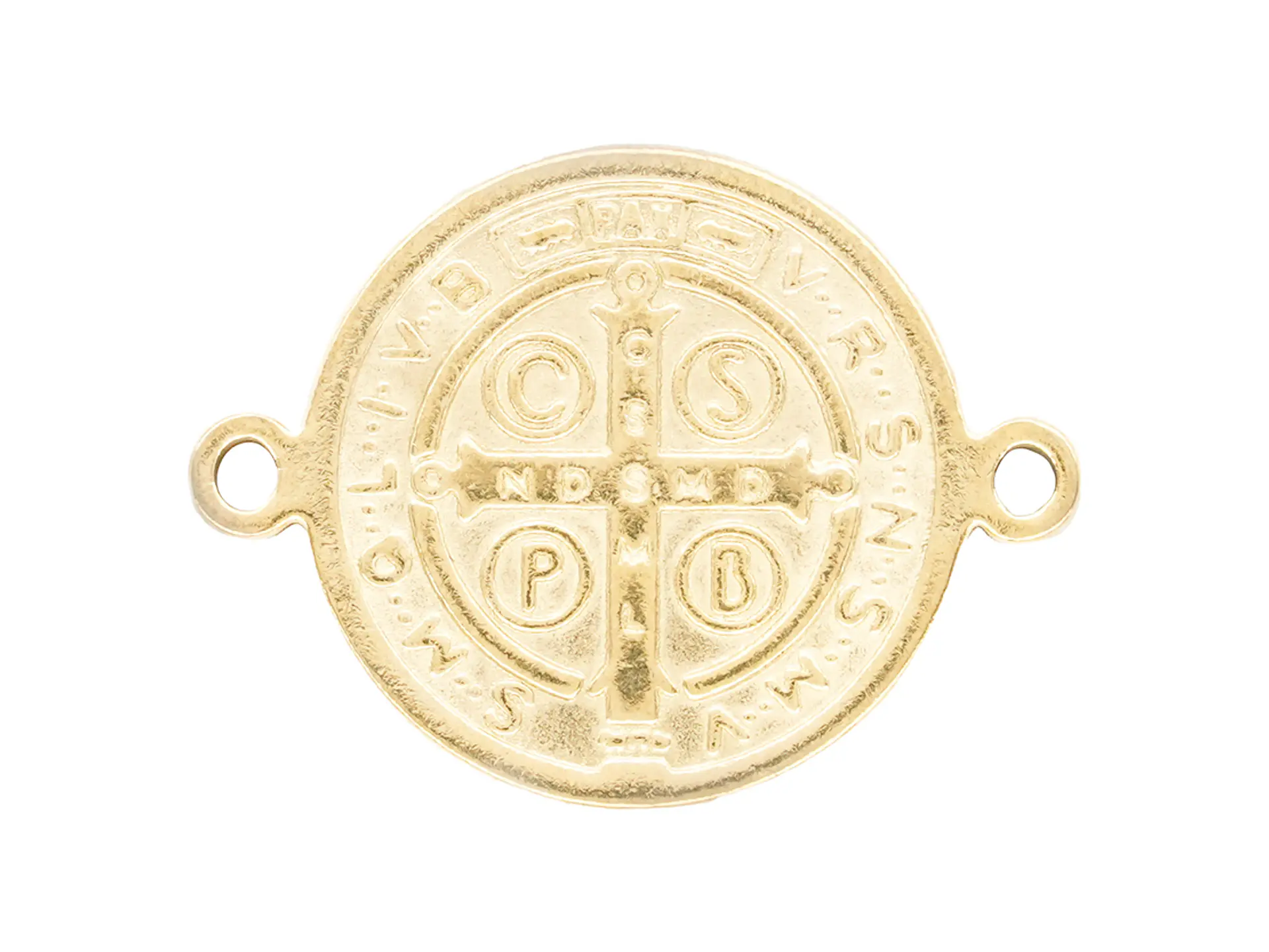 ACERO DORADO CENTRO SEPARADOR MEDALLA SAN BENITO 8MM 2