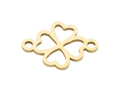 ACERO DORADO CENTRO PULSERA TREBOL 12MM