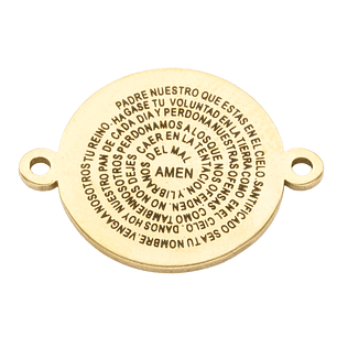 ACERO DORADO CENTRO PULSERA PADRE NUESTRO 16MM