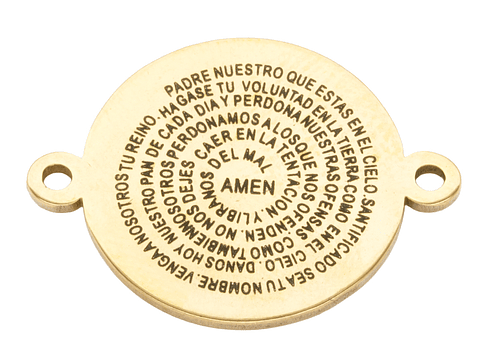 ACERO DORADO CENTRO PULSERA PADRE NUESTRO 16MM