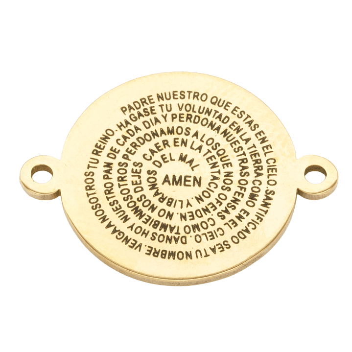 ACERO DORADO CENTRO PULSERA PADRE NUESTRO 16MM 1