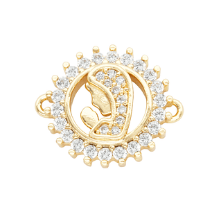 RODIO DORADO CENTRO VIRGEN SILUETA ZIRCON 13MM