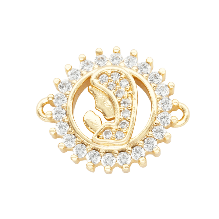 RODIO DORADO CENTRO VIRGEN SILUETA ZIRCON 13MM 1