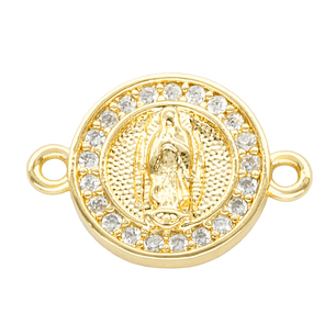 RODIO DORADO CENTRO VIRGEN GUADALUPE 12MM ZIRCON