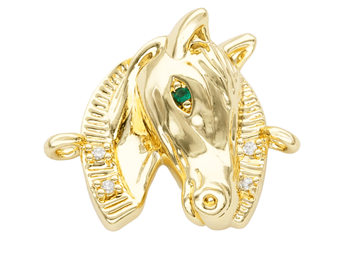 RODIO DORADO CENTRO CABALLO ZIRCON BLANCO 21*17MM