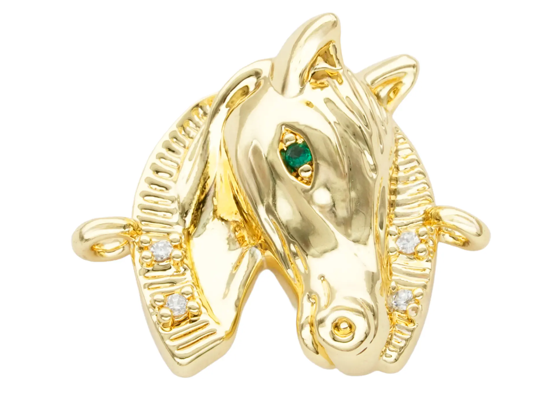 RODIO DORADO CENTRO CABALLO ZIRCON BLANCO 21*17MM 1