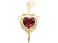 RODIO DORADO DIJE PAREJA CORAZON ROJO ESPADA ZIRCON 17*32MM - Miniatura 2