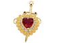 RODIO DORADO DIJE PAREJA CORAZON ROJO ZIRCON 17*32MM -1 - Miniatura 2