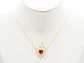 RODIO DORADO DIJE PAREJA CORAZON ROJO ZIRCON 17*32MM -1 - Miniatura 3