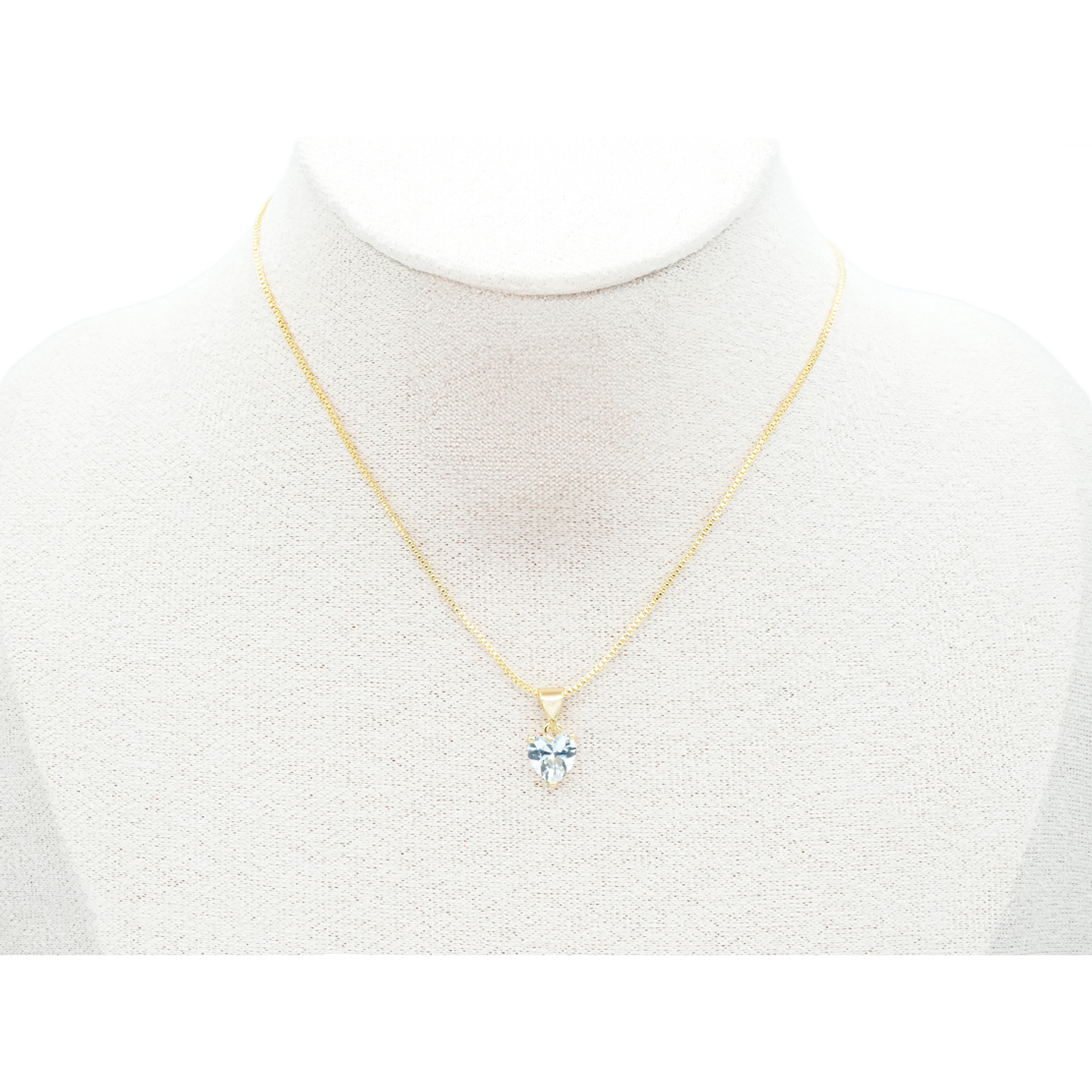 RODIO DORADO DIJE CORAZON PLATEADO ZIRCON 9*7M 2