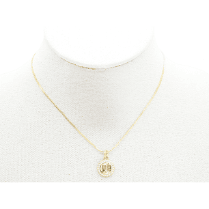 RODIO DORADO DIJE FE ZIRCON 10MM