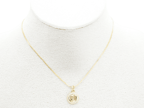 RODIO DORADO DIJE FE ZIRCON 10MM