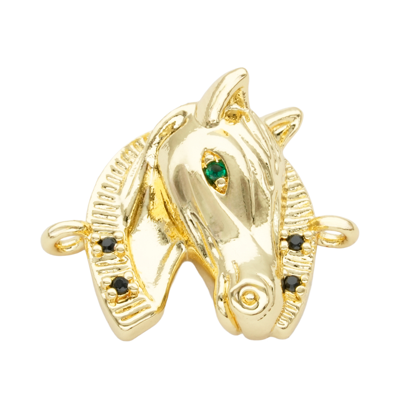 RODIO DORADO CENTRO CABALLO ZIRCON NEGRO 21*17MM 1