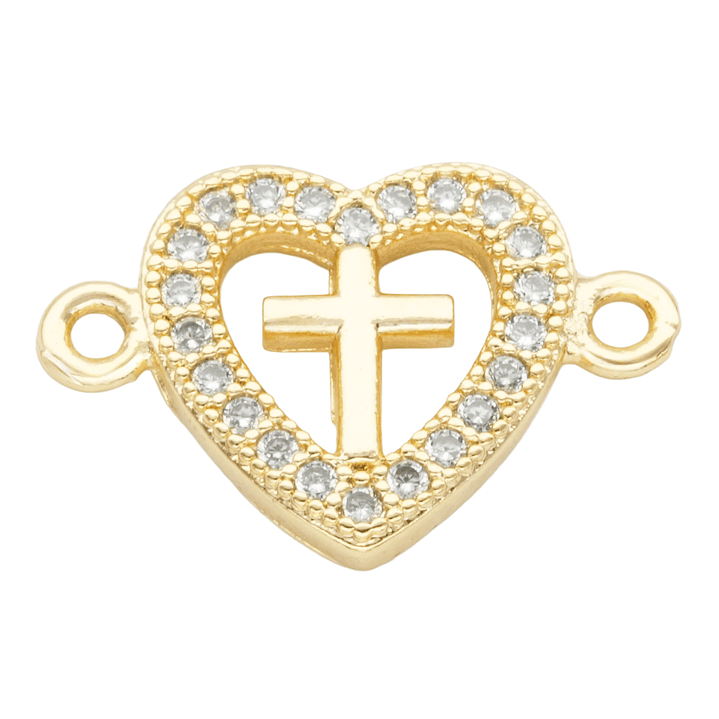 RODIO DORADO CENTRO CORAZON CRUZ ZIRCON BLANCO 12MM 1