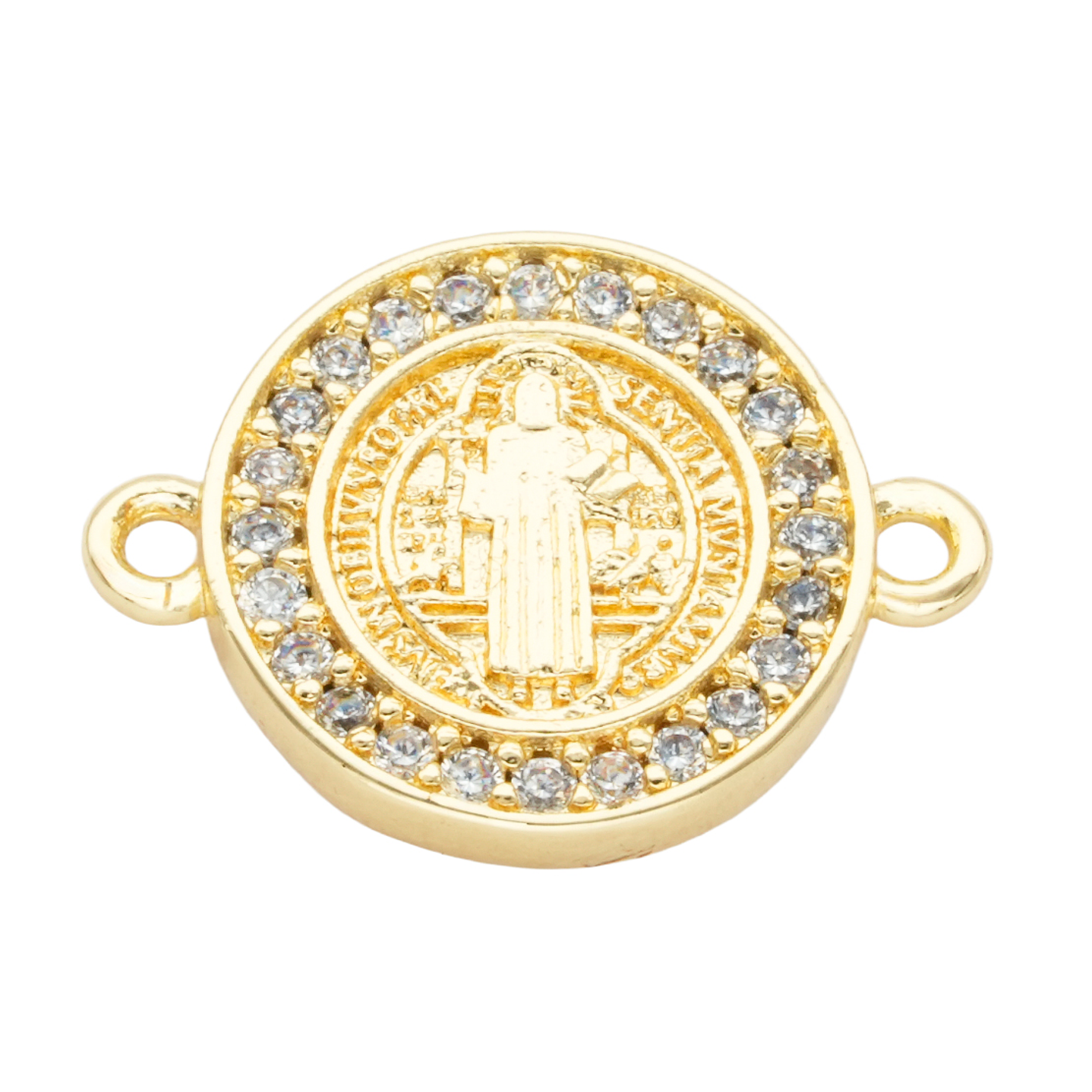 RODIO DORADO CENTRO SAN BENITO ZIRCON BLANCO 12*16MM 1