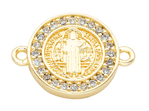 RODIO DORADO CENTRO SAN BENITO ZIRCON BLANCO 12*16MM