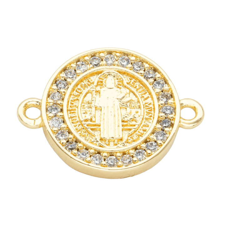 RODIO DORADO CENTRO SAN BENITO ZIRCON BLANCO 12*16MM 1