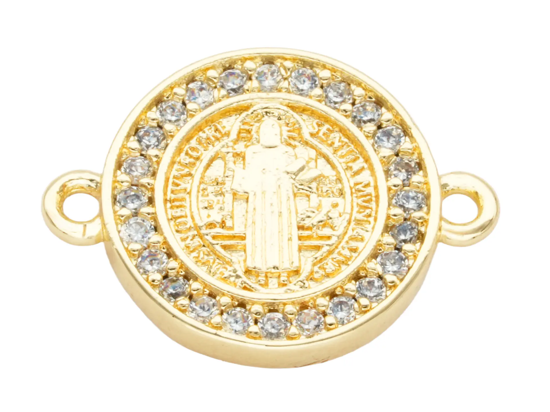 RODIO DORADO CENTRO SAN BENITO ZIRCON BLANCO 12*16MM 1