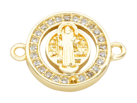 RODIO DORADO CENTRO SAN BENITO ZIRCON BLANCO 12MM