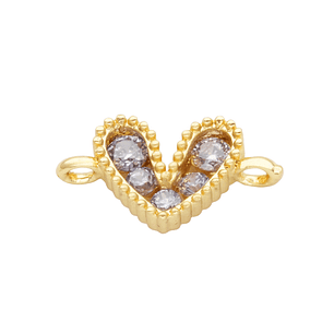 RODIO DORADO CENTRO CORAZON LILA ZIRCON 12*7MM