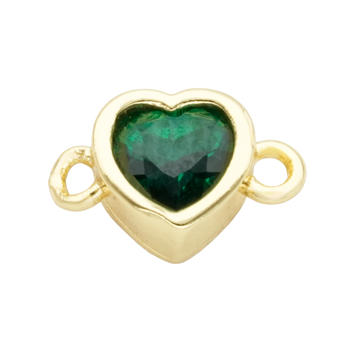 RODIO DORADO CENTRO CORAZON VERDE ZIRCON 10MM 1