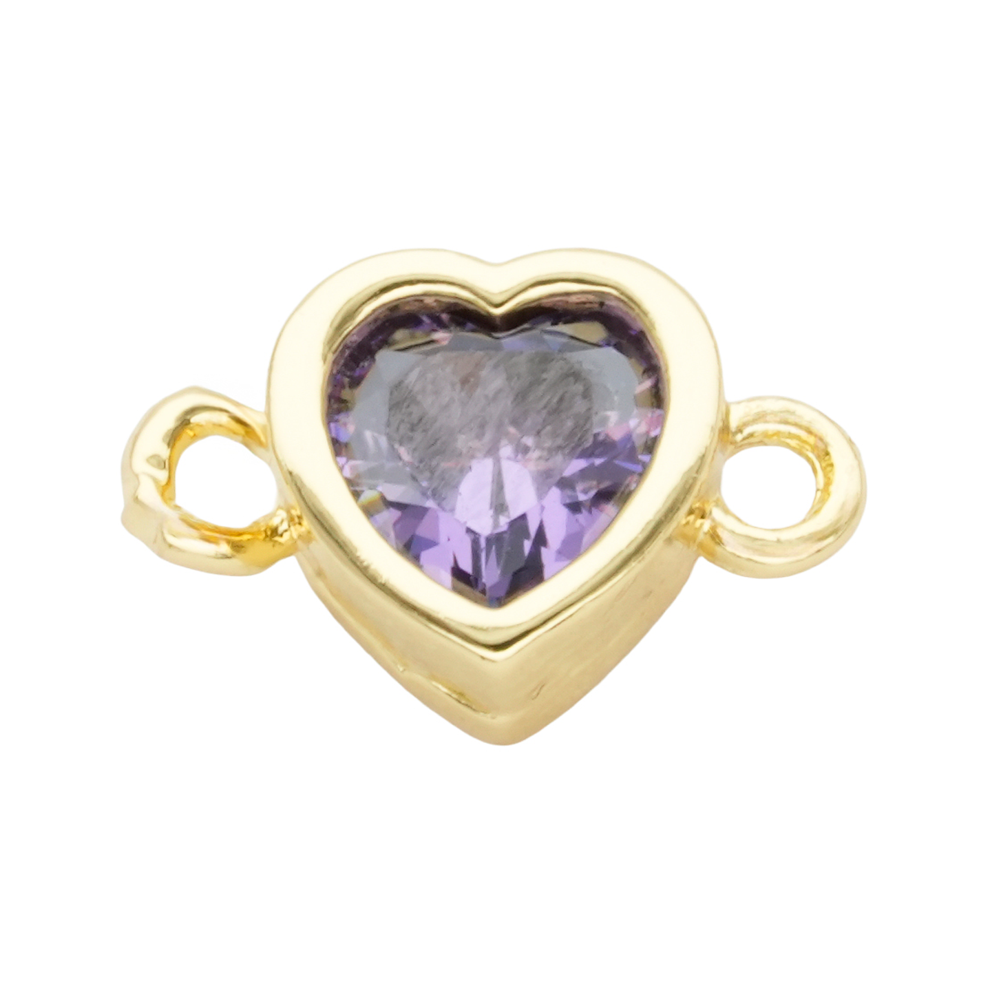 RODIO DORADO CENTRO CORAZON LILA ZIRCON 10MM 1