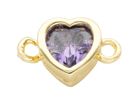 RODIO DORADO CENTRO CORAZON LILA ZIRCON 10MM