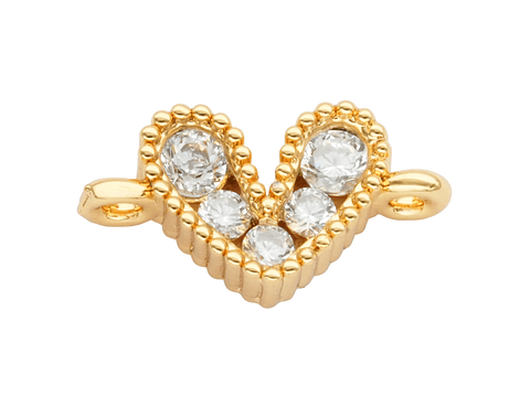 RODIO DORADO CENTRO CORAZON ZIRCON 12*7MM