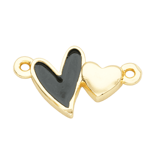 RODIO DORADO CENTRO CORAZON NEGRO 10*17MM