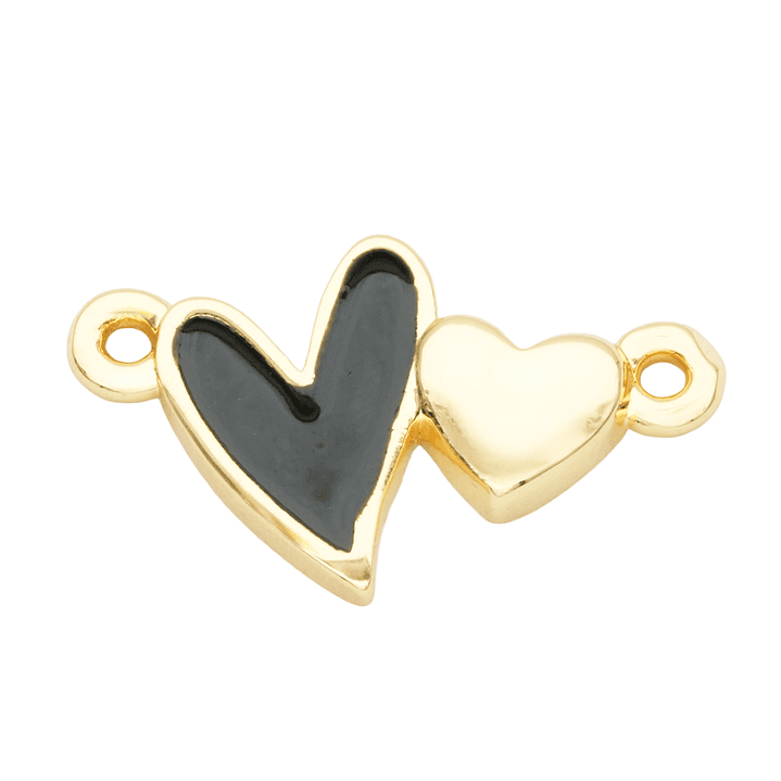 RODIO DORADO CENTRO CORAZON NEGRO 10*17MM 1