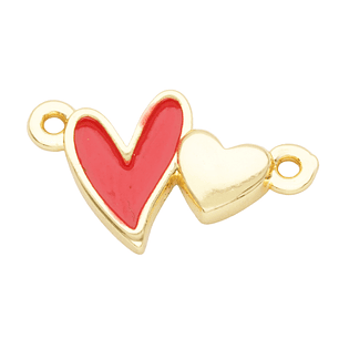 RODIO DORADO CENTRO CORAZON ROJO 10*17MM