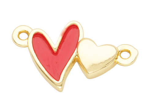 RODIO DORADO CENTRO CORAZON ROJO 10*17MM