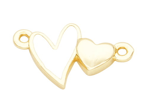 RODIO DORADO CENTRO CORAZON BLANCO 10*17MM