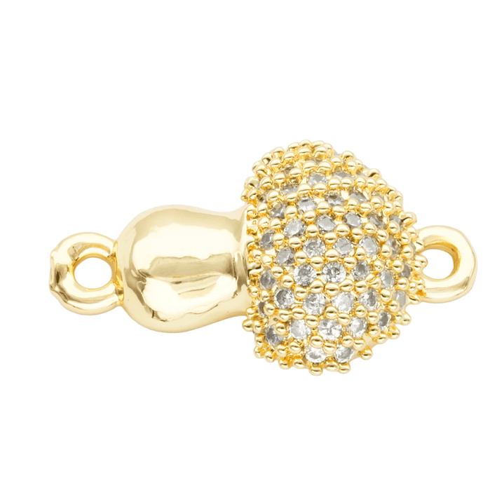 RODIO DORADO CENTRO HONGO ZIRCON BLANCO 10*17MM 1