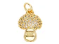 RODIO DORADO DIJE HONGO ZIRCON BLANCO 10*17MM - Miniatura 1